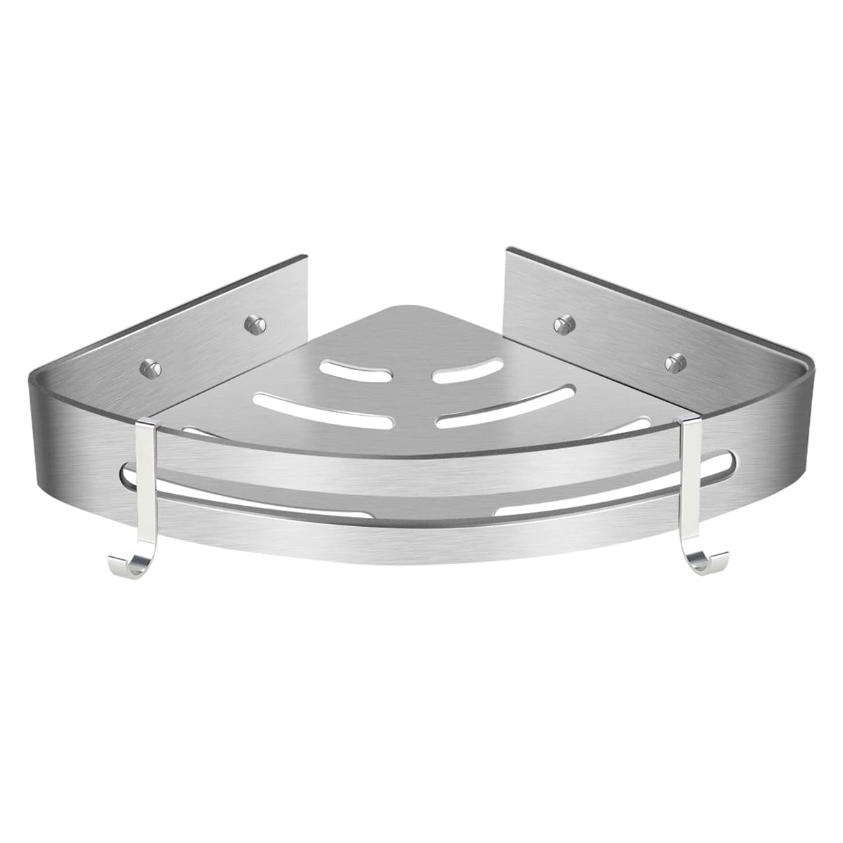 Wall Mounted Bathroom Shelf Triangle Corner Shower Storage Rack for Toiletries - Single layer with rod