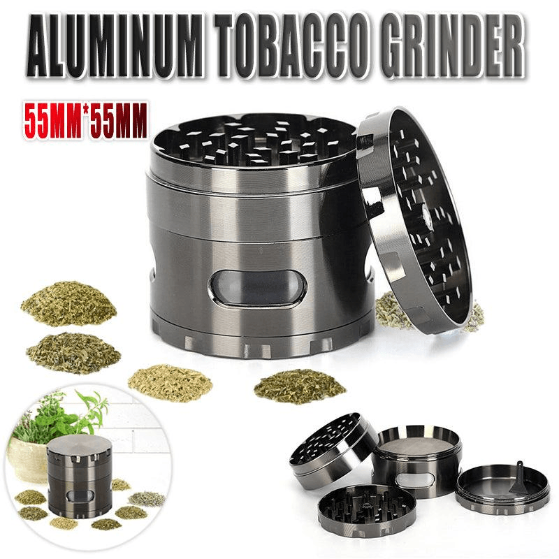 Zinc Alloy 4-Layer Aluminum Herbal Tobacco Herb Grinder Smoke Grinders Gun Black