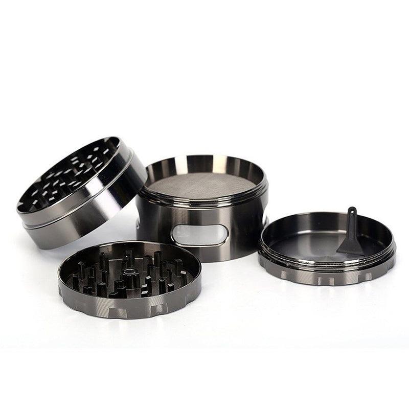 Zinc Alloy 4-Layer Aluminum Herbal Tobacco Herb Grinder Smoke Grinders Gun Black