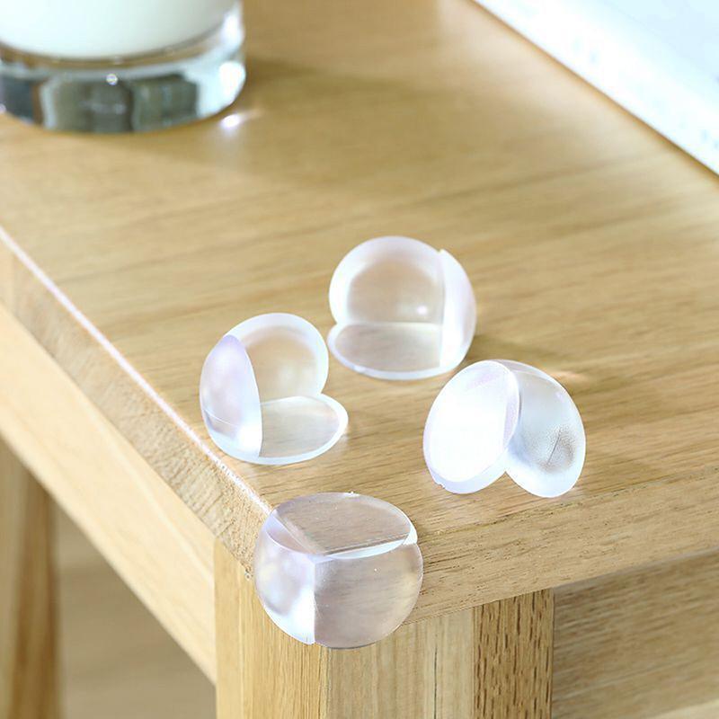 Transparent PVC Table Corner Guards Anti-Collision Protective Covers for Furniture - 4 PCS