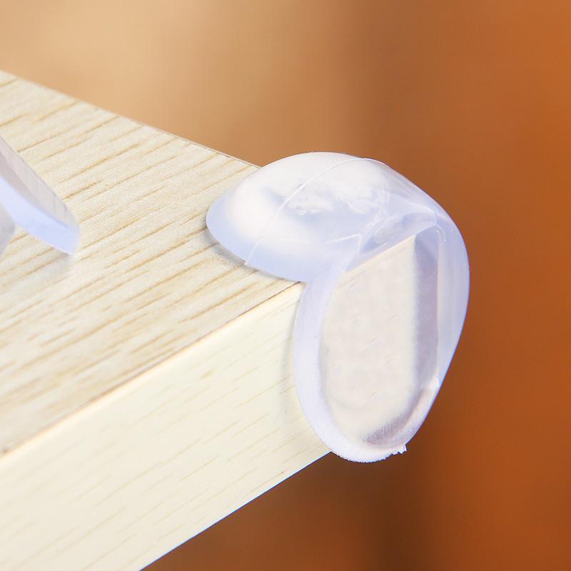 Transparent PVC Table Corner Guards Anti-Collision Protective Covers for Furniture - 4 PCS