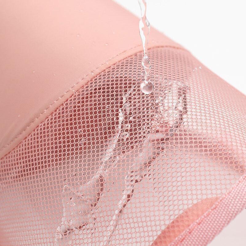 Stand Cosmetic Bag Travel Zipper Makeup Brush Holder Organizer Pouch Case Cover - Pink