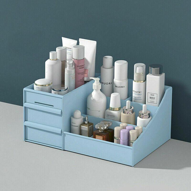 Cosmetic Makeup Organizer With Drawers Bathroom Skincare Storage Box Holder Case - Pink