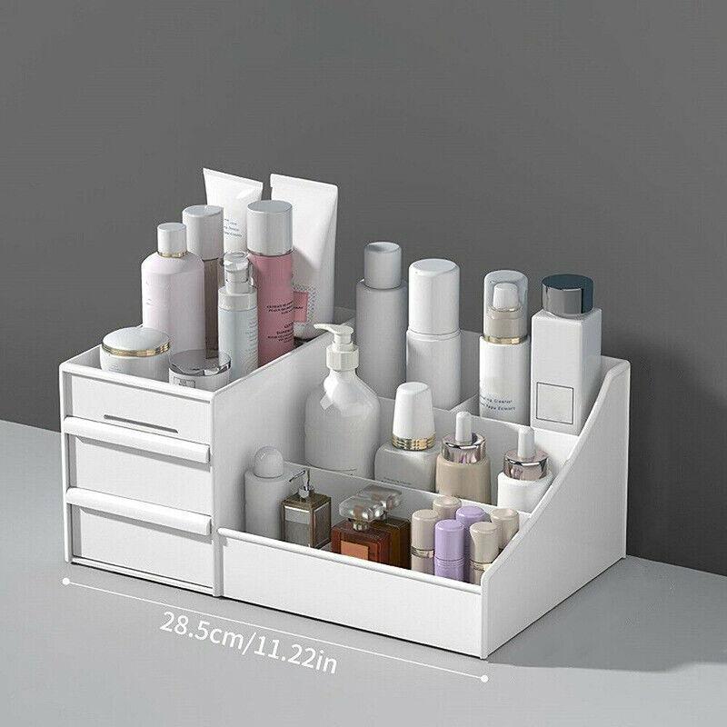 Cosmetic Makeup Organizer With Drawers Bathroom Skincare Storage Box Holder Case - Pink