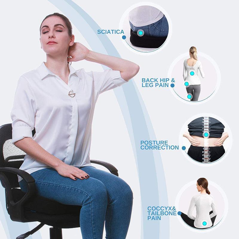 Orthopaedic Memory Foam Seat Cushion Support Back Pain Chair Pillow Car - Navy