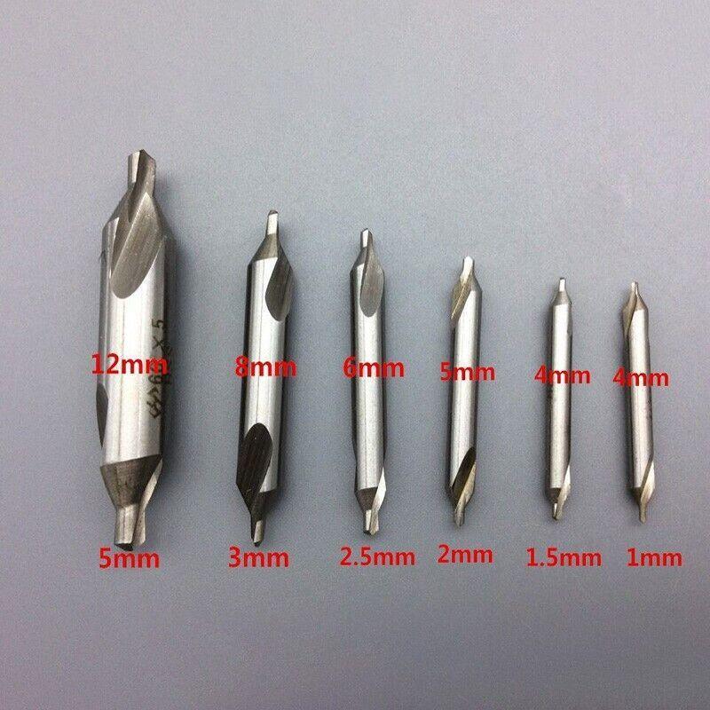 6Pcs Combined Center Drill Countersink Bit Lathe Mill Tackle Kit High Speed
