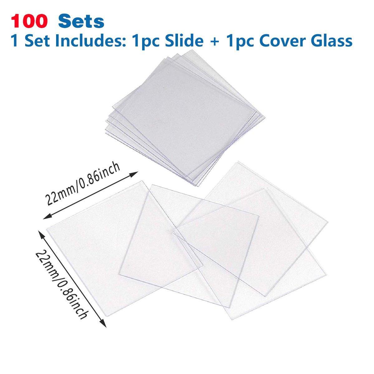 100set Microscope Slide Coverslips for Laboratory Use Glass Slides Research Tool