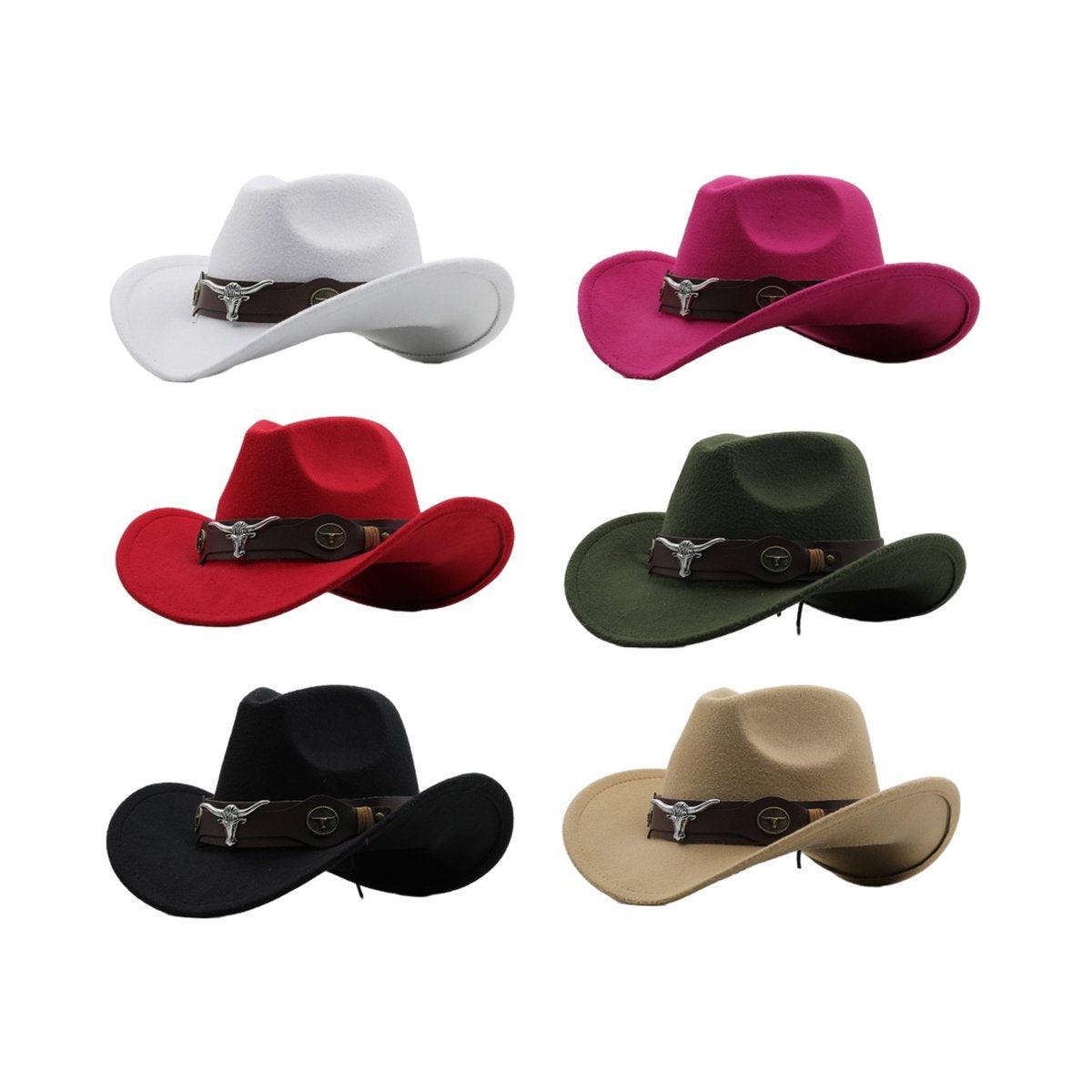 Vintage Woolen Felt Top Hat Cowboy Hat Classic Style Fashion Hat for Men - Black