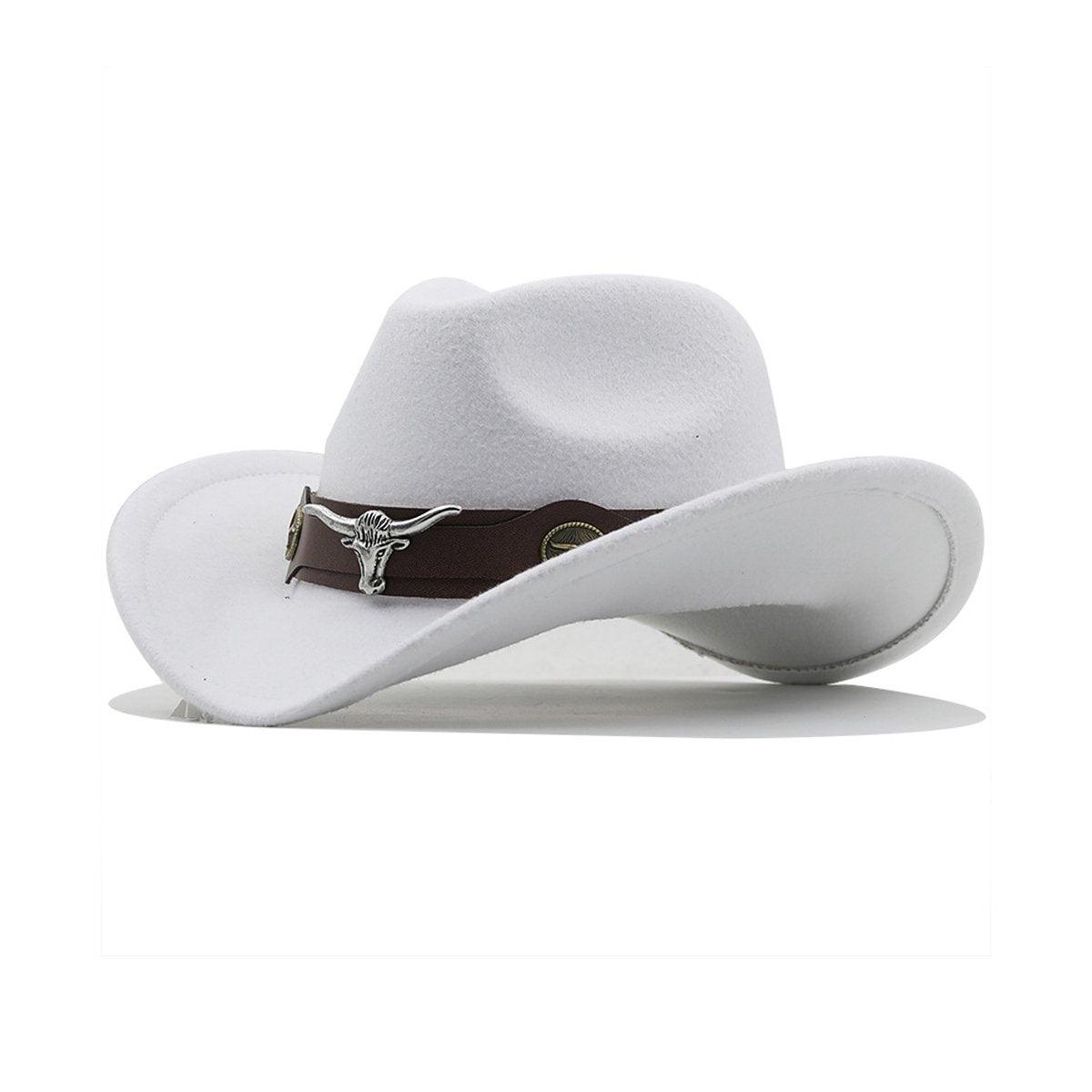 Vintage Woolen Felt Top Hat Cowboy Hat Classic Style Fashion Hat for Men - Black