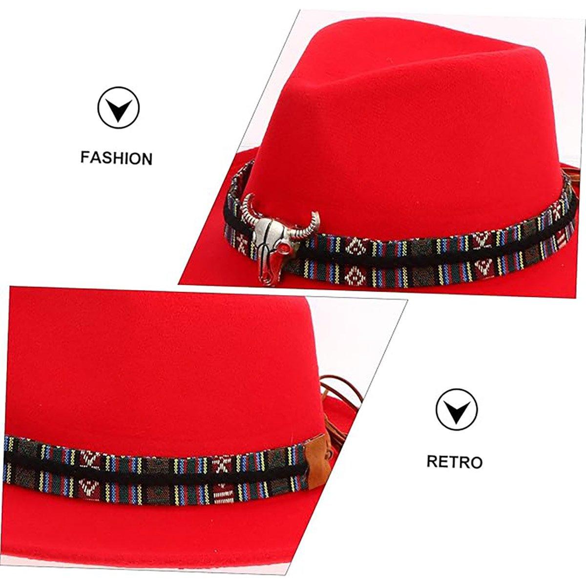 STweed Hat Ethnic Style Jazz Cap Bowler Hat Sun Hat for Men Women Summer Fashion - Brown