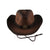 Outdoor Western Cowboy Hat Unisex Straw Hat Visor Hats Big Wide Brim Hat Summer - Coffee