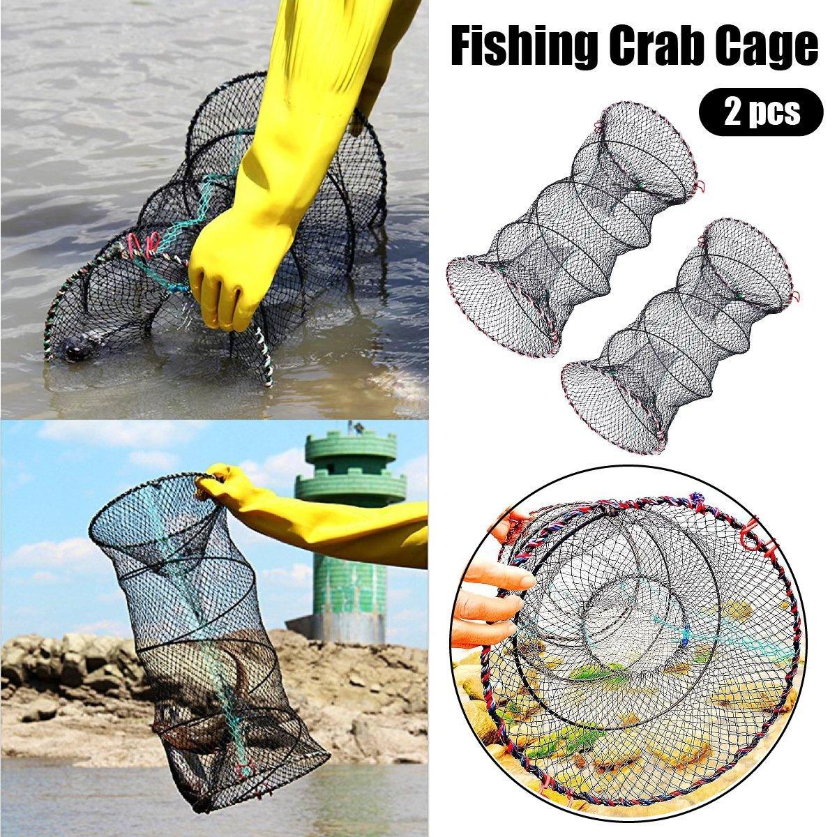 2PCS Shrimp Crab Lobster Fishing Net Fish Trap Cage for Carp Crucian Breeding