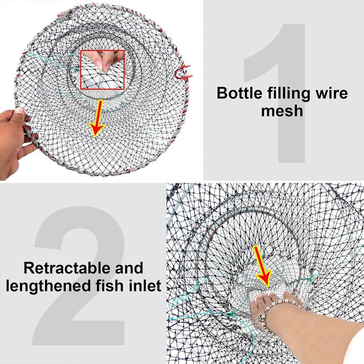 2PCS Shrimp Crab Lobster Fishing Net Fish Trap Cage for Carp Crucian Breeding