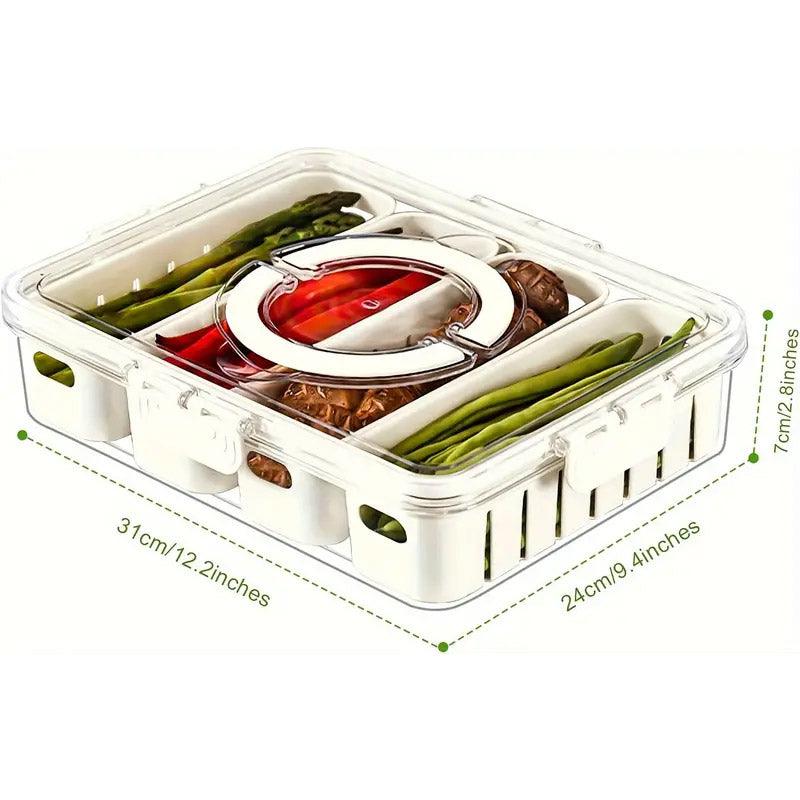 Refrigerator Crisper Storage Box Food Organizer Container for Kitchen Fridge