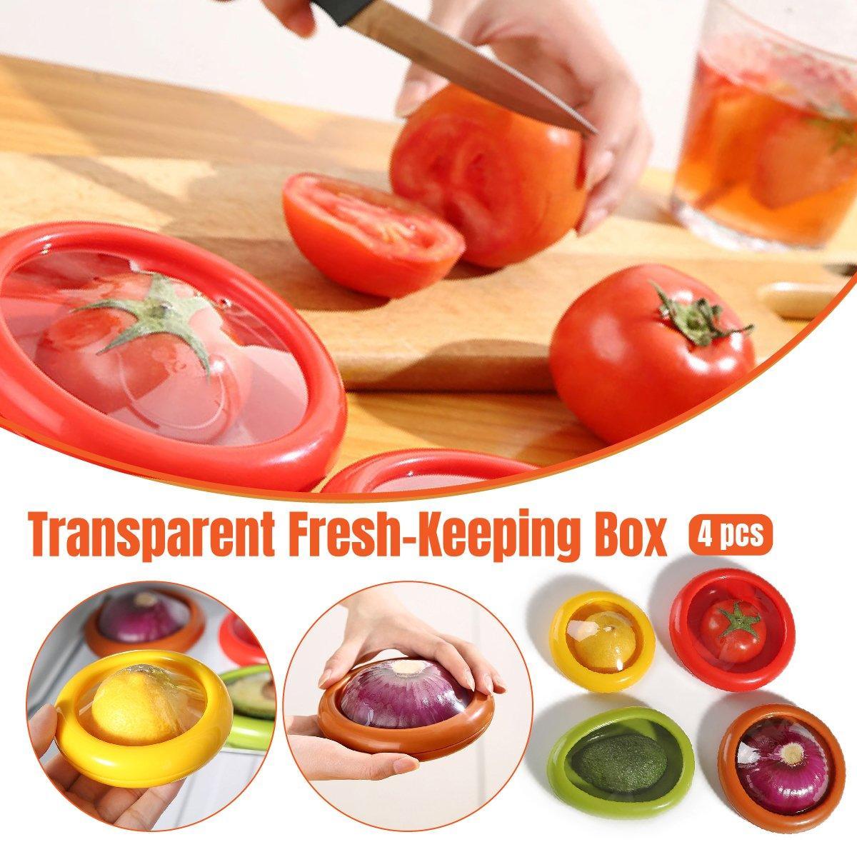 4PCS Vegetable Fruit Shaped Storage Saver Food Containers for Fridge Kitchen