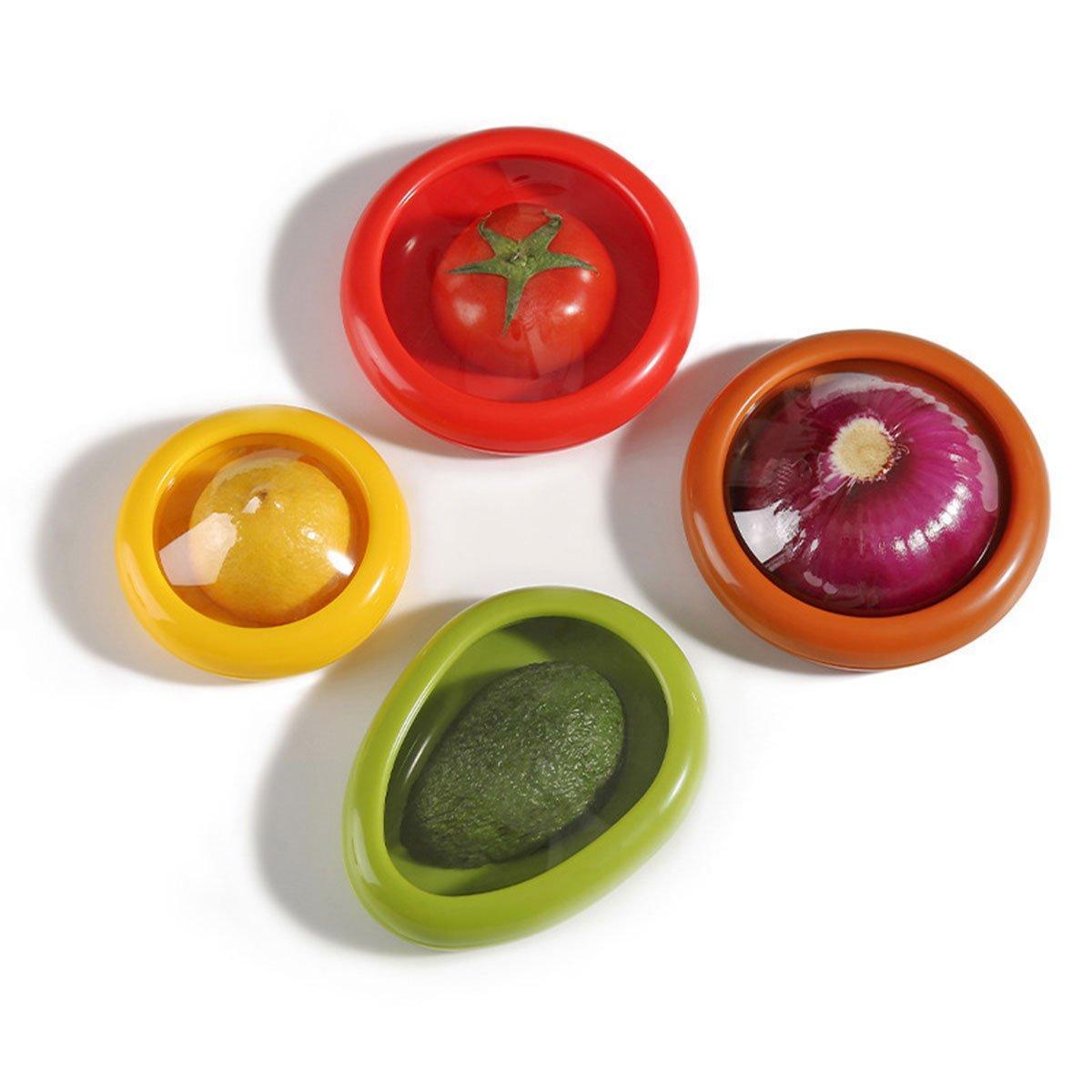 4PCS Vegetable Fruit Shaped Storage Saver Food Containers for Fridge Kitchen