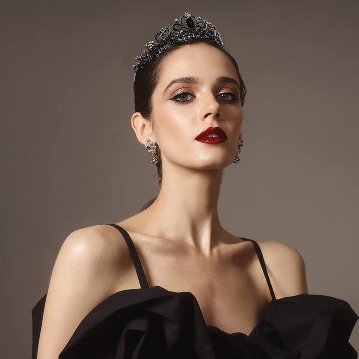 Princess Rhinestone Queen Hair Tiara Headband Hair Accessories Crystal Crown - Silver-White