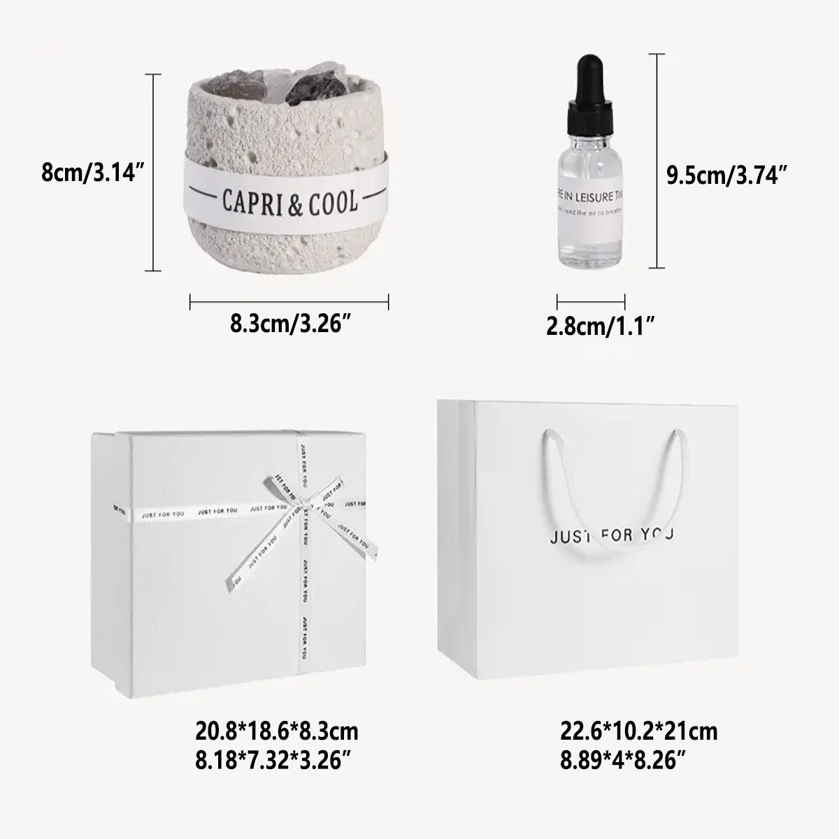 Crystal Stone Oil Diffuser Passive Aromatherapy Set White Natural Bedroom Decor - Blue?Bellflower