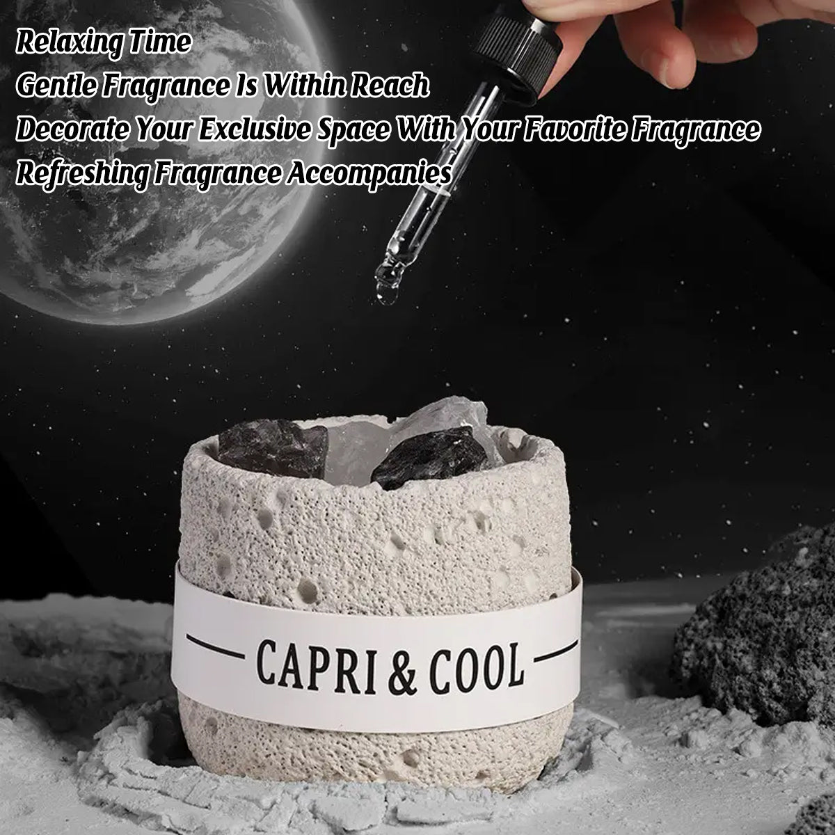 Crystal Stone Oil Diffuser Passive Aromatherapy Set White Natural Bedroom Decor - Blue?Bellflower