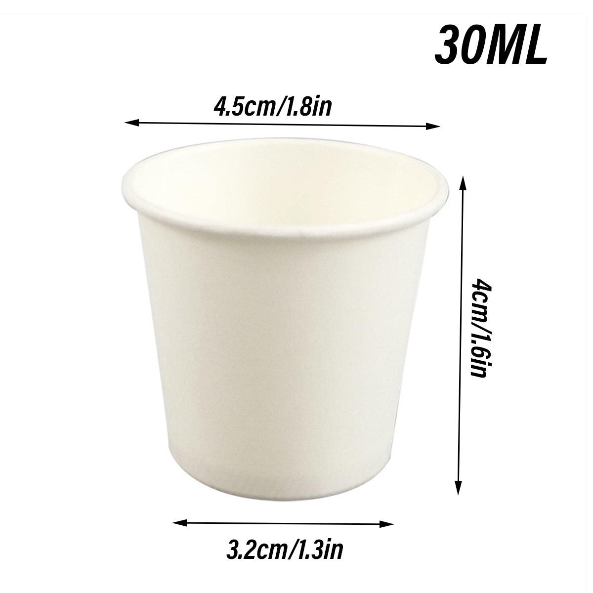 Small Paper Tasting Cups 100pcs White 30ml Disposable Sampling Drink Cups