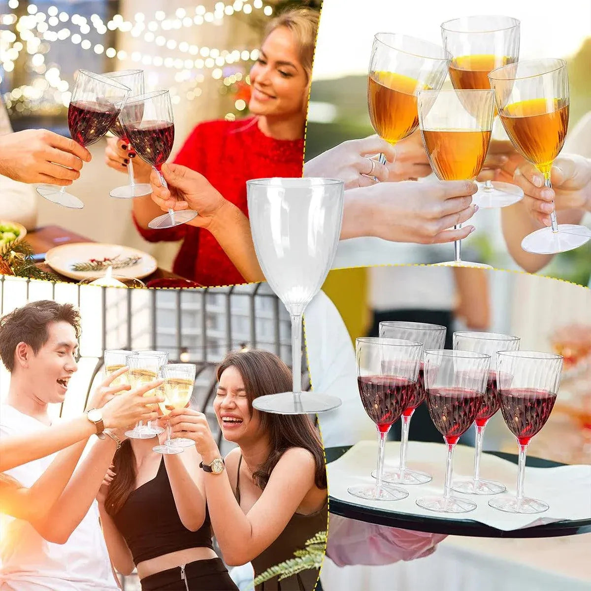 8-Piece 210 mL Plastic Wine Cup Set