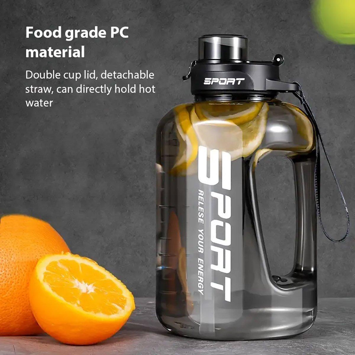 Large Capacity Water Cup Fitness Sports Water Bottle for Gym Outdoor Activities - Black