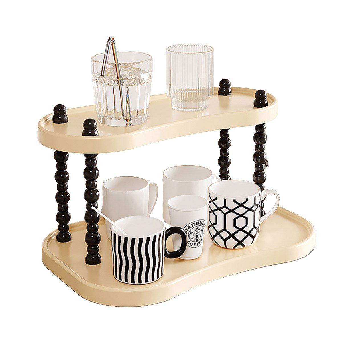 Cup Rack Mug Display Shelf Kitchen Organizer Bar Mug Holder Storage Stand - 2-Layer