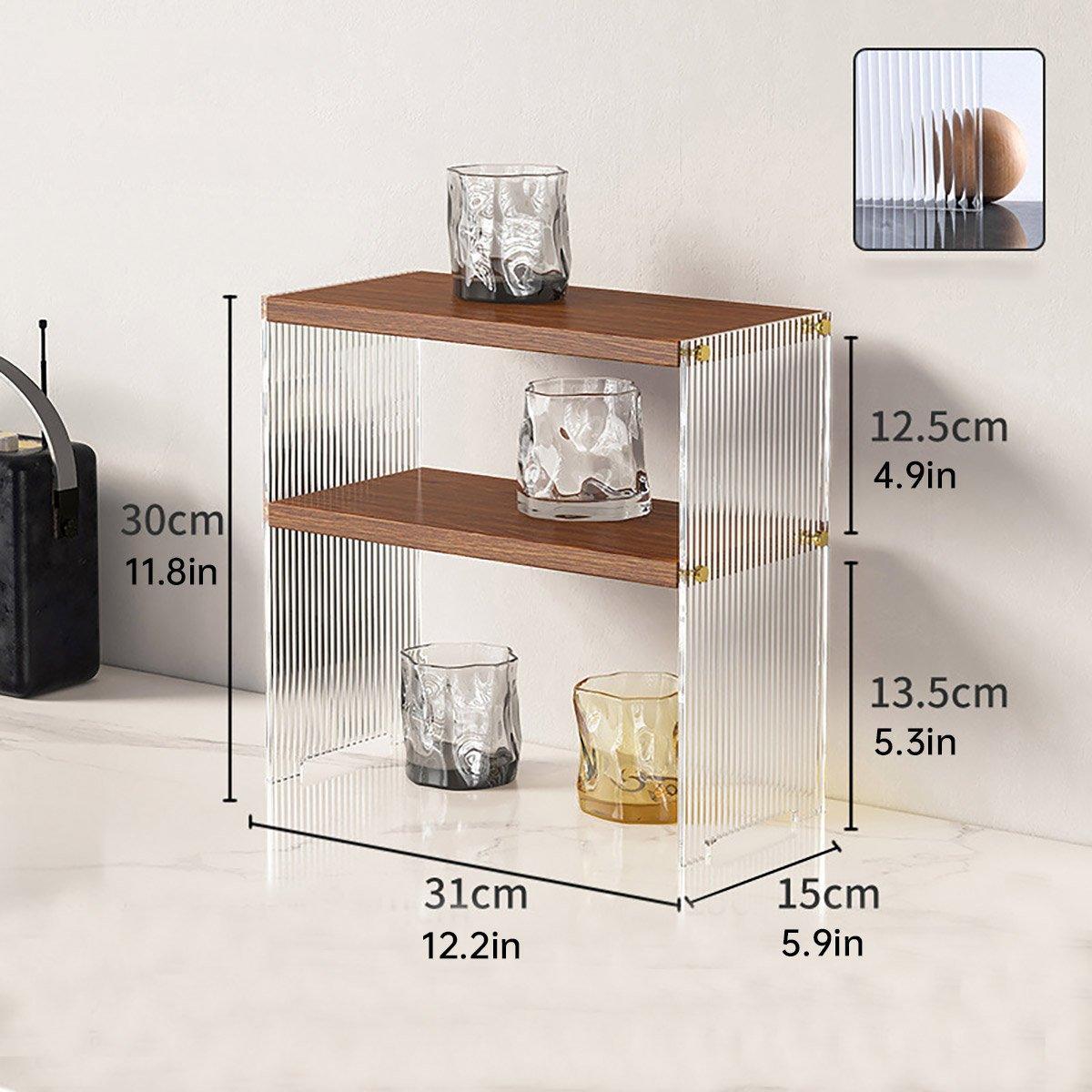 Acrylic Desktop Cup Holder Multi-Purpose Portable Storage Organizer For Home - Wood