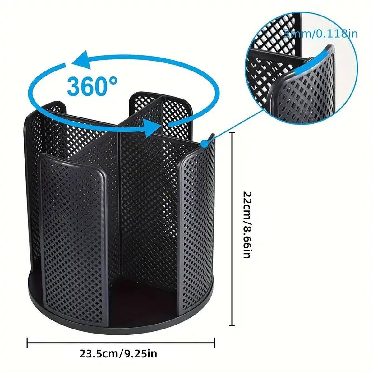 Paper Cup Holder Organizer Swivel Compartment Cup Picker Drink Storage Stand - Black