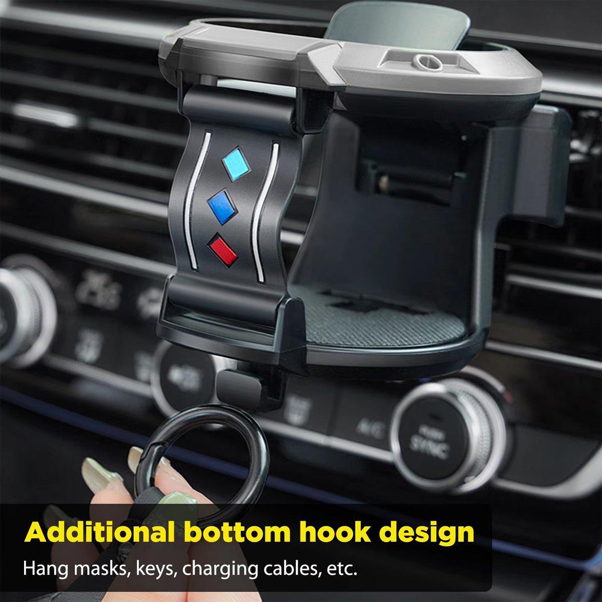 Universal Car Air Vent Cup Holder Beverage for Milk Tea Stand with Hook Bracket