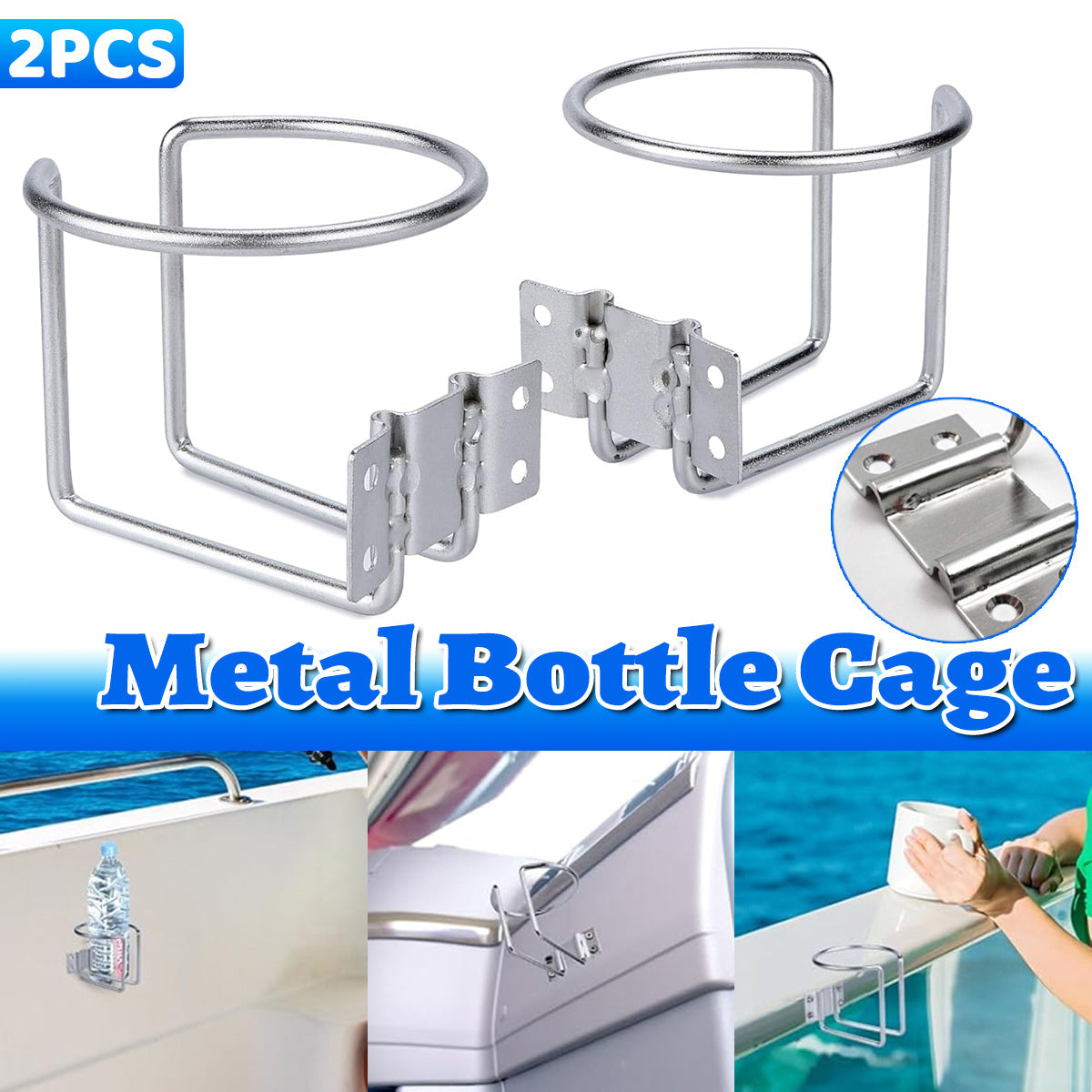 2pcs Cup Stainless Steel Boat Drink Holder Ring Holders Marine Car Truck Yacht
