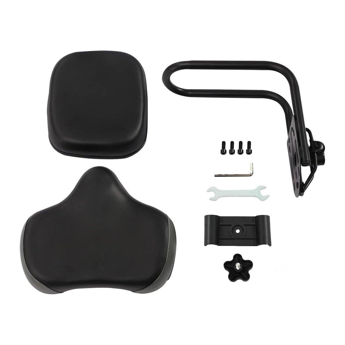 Electric Bicycle Tricycle Seat With Backrest Adjustable Comfortable Bike Seat - Black