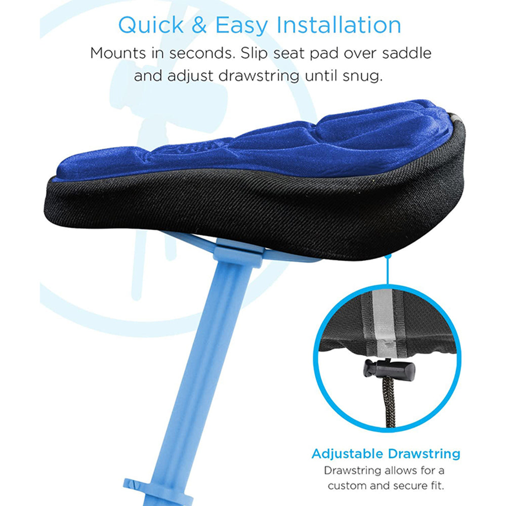 Thick Silicone Bike Seat Cover Comfort Gel Cycling Bicycle Saddle Cushion Pad - Set of 4 Colours