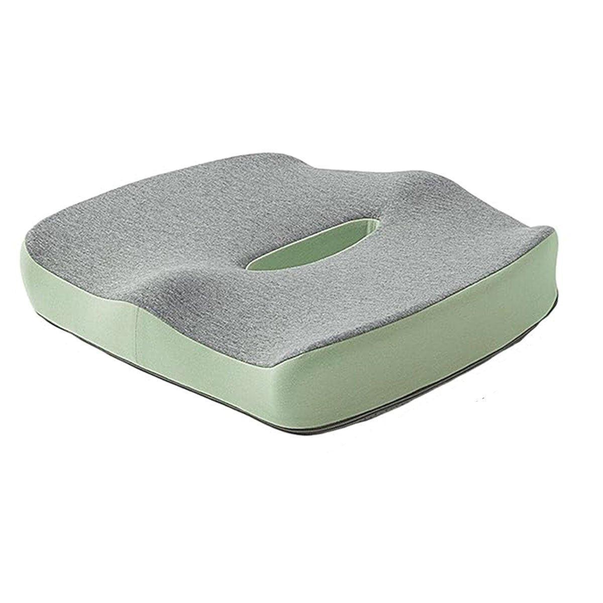 Memory Foam Seat Cushion for Office and Travel Support with Ergonomic Design - Grey