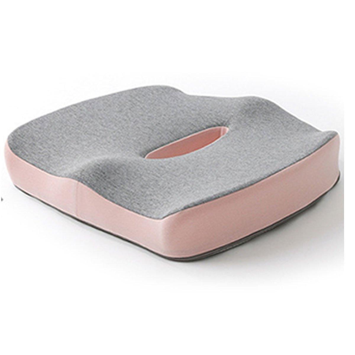 Memory Foam Seat Cushion for Office and Travel Support with Ergonomic Design - Pink