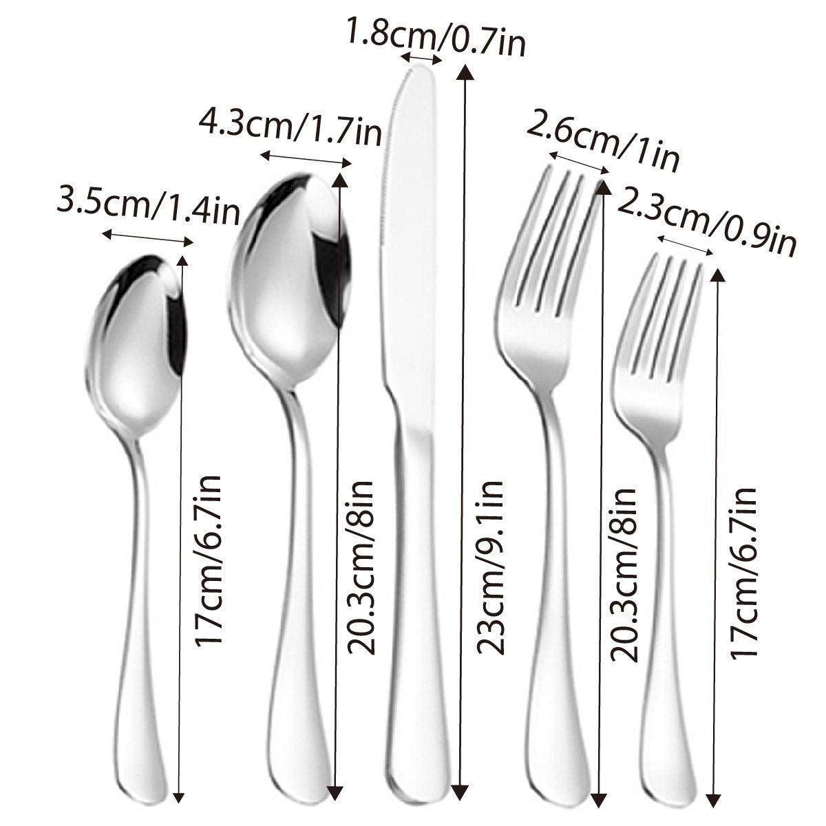 20/40pcs Stainless Steel Cutlery Set Knife Fork Spoon Western Hotel Tableware - Golden-20pcs