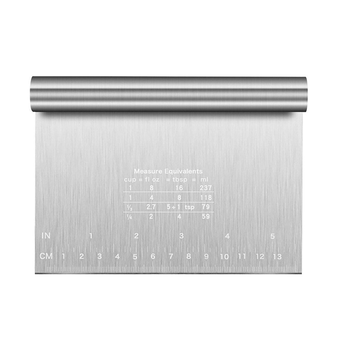 Stainless Steel Dough Cutter Knife Measurement Scraper Pastry Baking Tool - 20cm