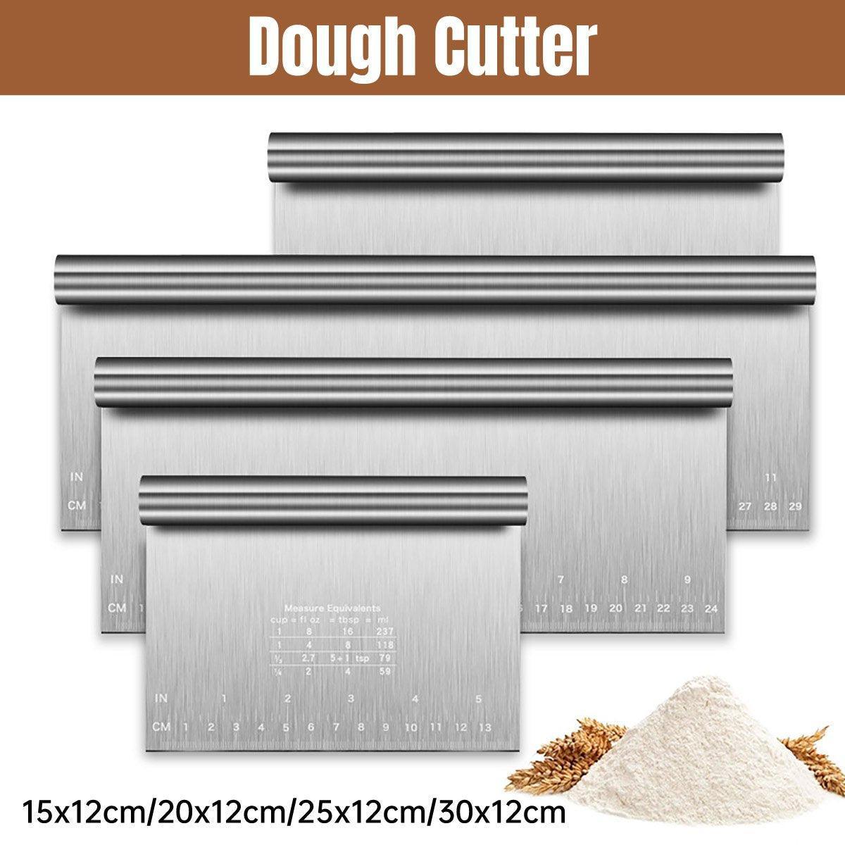 Stainless Steel Dough Cutter Knife Measurement Scraper Pastry Baking Tool - 25cm