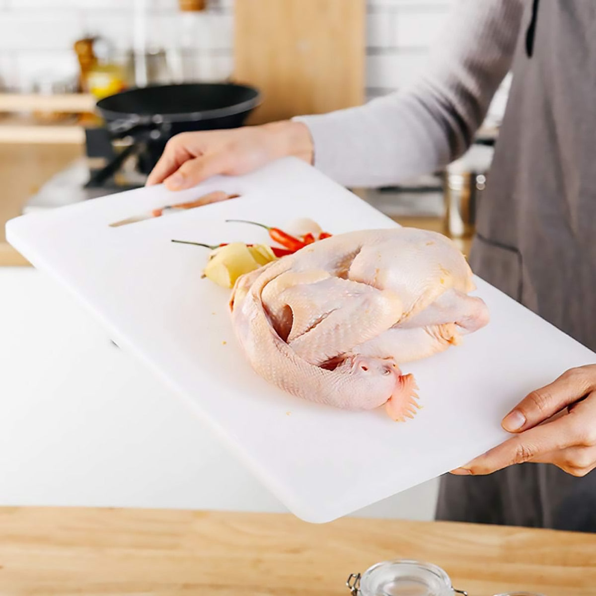 Plastic Cutting Board Small Size Chopping Board for Kitchen Food Prep Home Use - 43x27cm