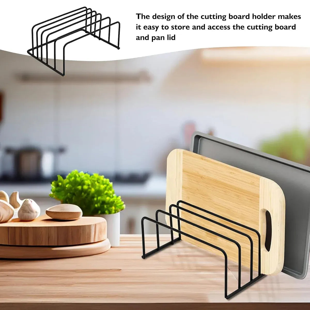 Kitchen Counter Chopping Board Rack Multifunction Dish Drying Storage Holder
