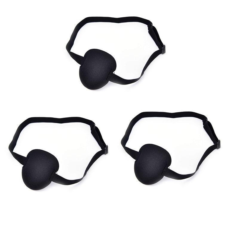 1/2/3/4/5Pcs Adjustable Strap Eye Patch Soft Concave Design Washable Black Cover - 1 PC