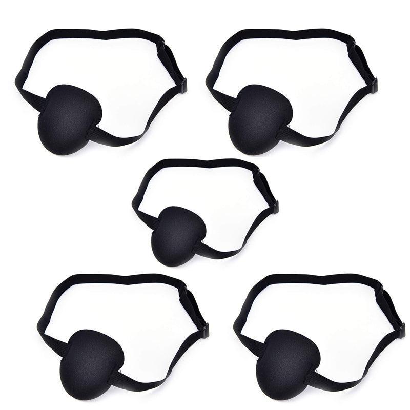 1/2/3/4/5Pcs Adjustable Strap Eye Patch Soft Concave Design Washable Black Cover - 1 PC