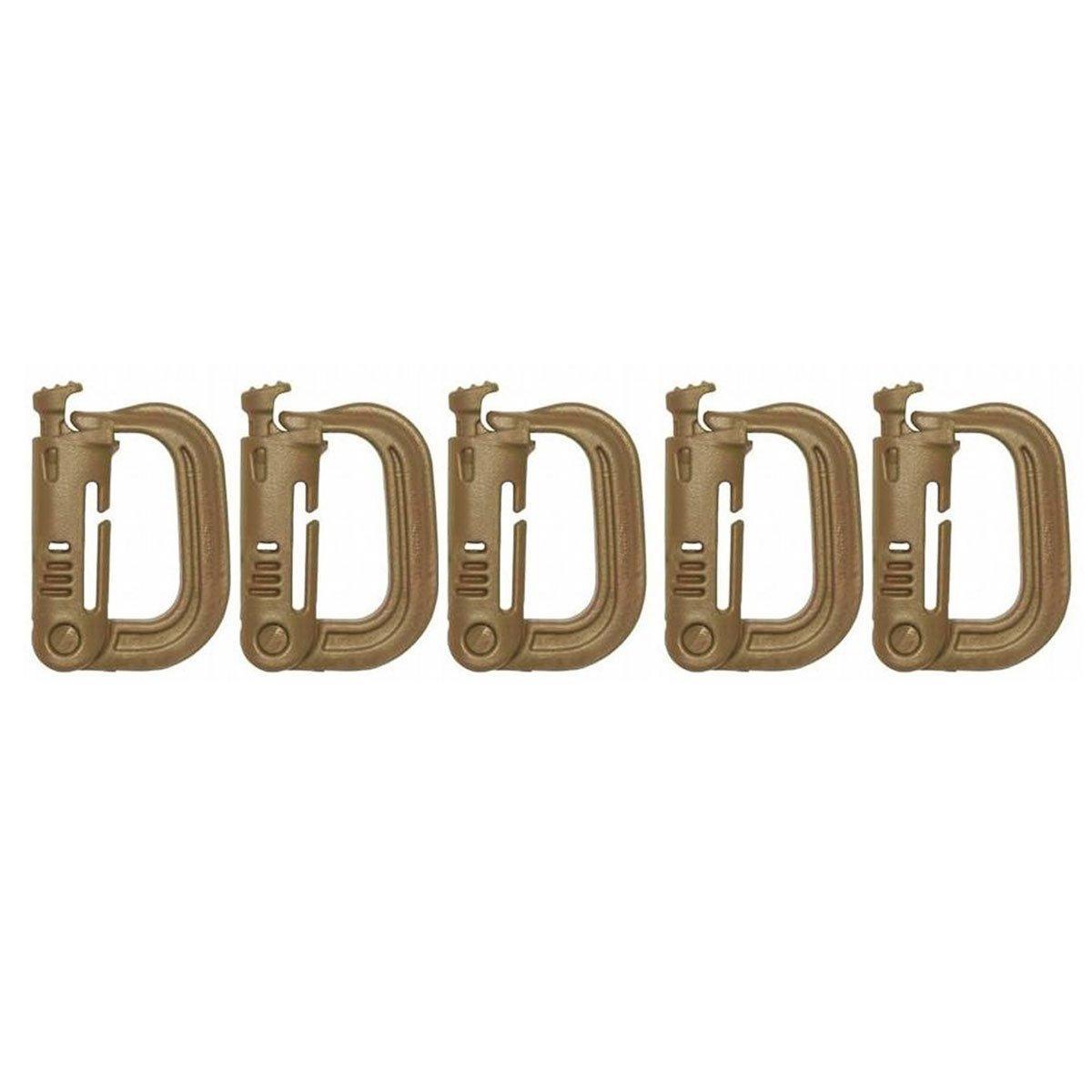 2/5pcs Outdoor D-ring Buckle for Backpack Mountaineering Hiking Camping Clip - 2pcs-Black