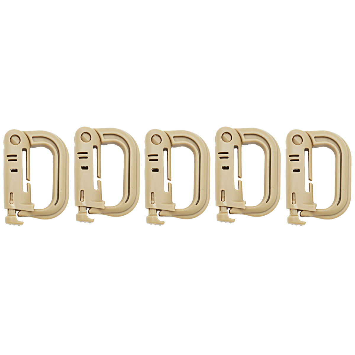 2/5pcs Outdoor D-ring Buckle for Backpack Mountaineering Hiking Camping Clip - 2pcs-Black