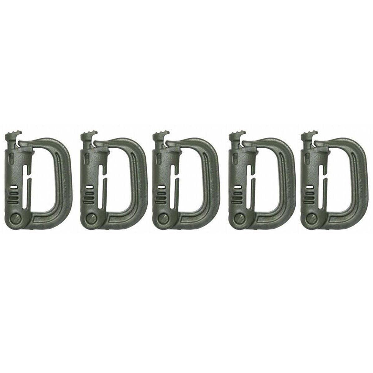 2/5pcs Outdoor D-ring Buckle for Backpack Mountaineering Hiking Camping Clip - 2pcs-Black