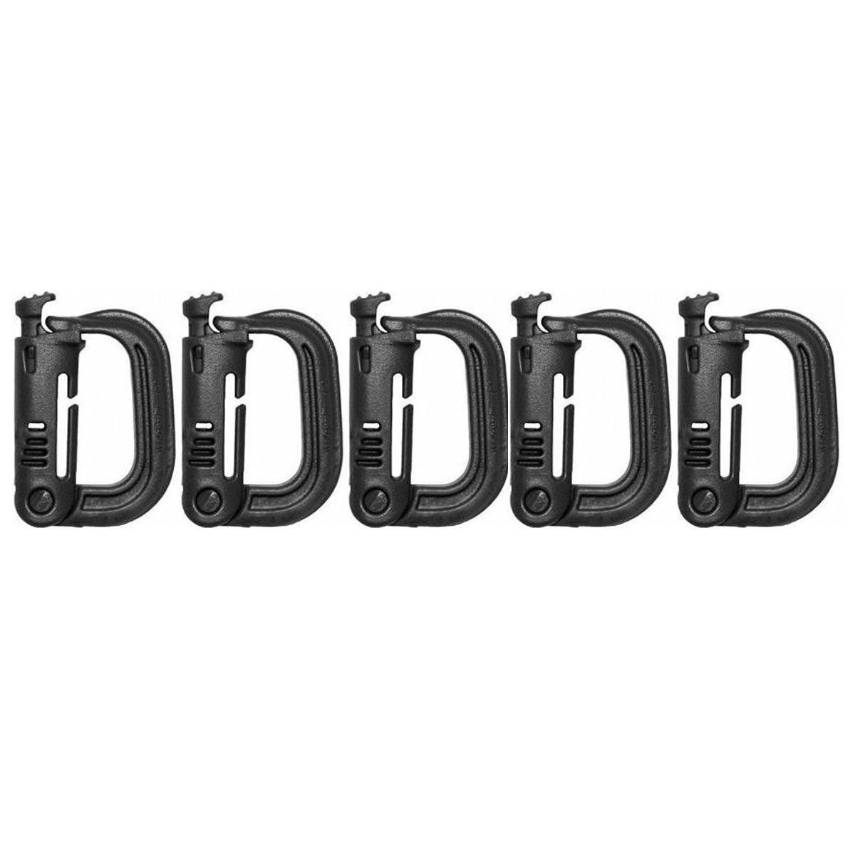 2/5pcs Outdoor D-ring Buckle for Backpack Mountaineering Hiking Camping Clip - 2pcs-Black