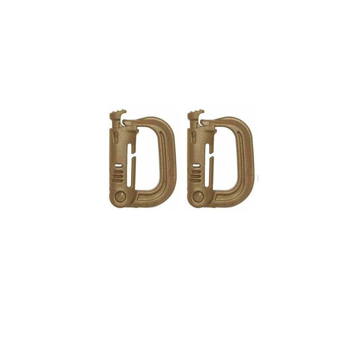 2/5pcs Outdoor D-ring Buckle for Backpack Mountaineering Hiking Camping Clip - 2pcs-Black