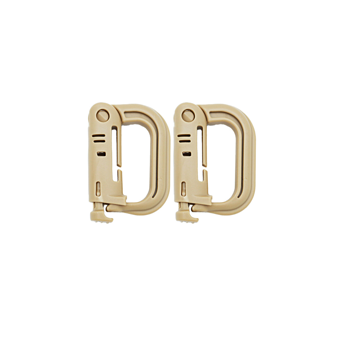 2/5pcs Outdoor D-ring Buckle for Backpack Mountaineering Hiking Camping Clip - 2pcs-Black