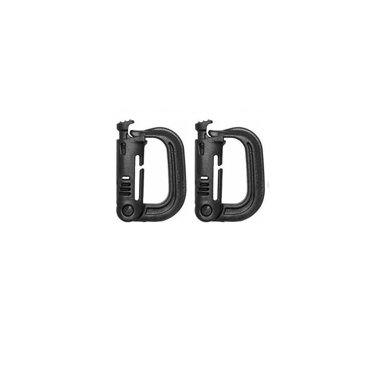 2/5pcs Outdoor D-ring Buckle for Backpack Mountaineering Hiking Camping Clip - 5pcs-Black