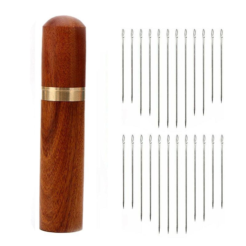 Stainless Steel Self-Threading Needles Opening Sewing Darning Needles 12/24 Pcs - 12PCS